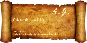 Adamek Júlia névjegykártya