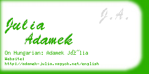 julia adamek business card